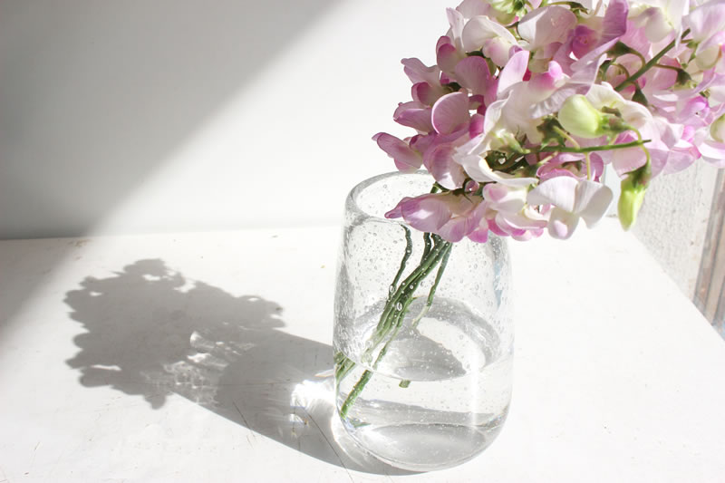 透明バブルガラス花器Ｍサイズ