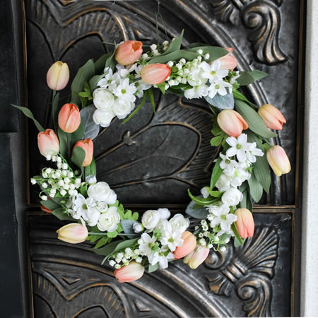 チューリップ＆スズラン**フラワーリース30／アーティフィシャル(造花)